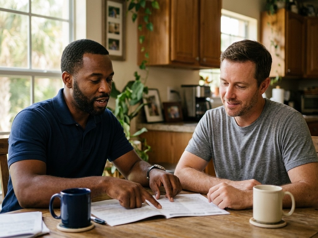 Ark specialist walking a homeowner through a written project quote