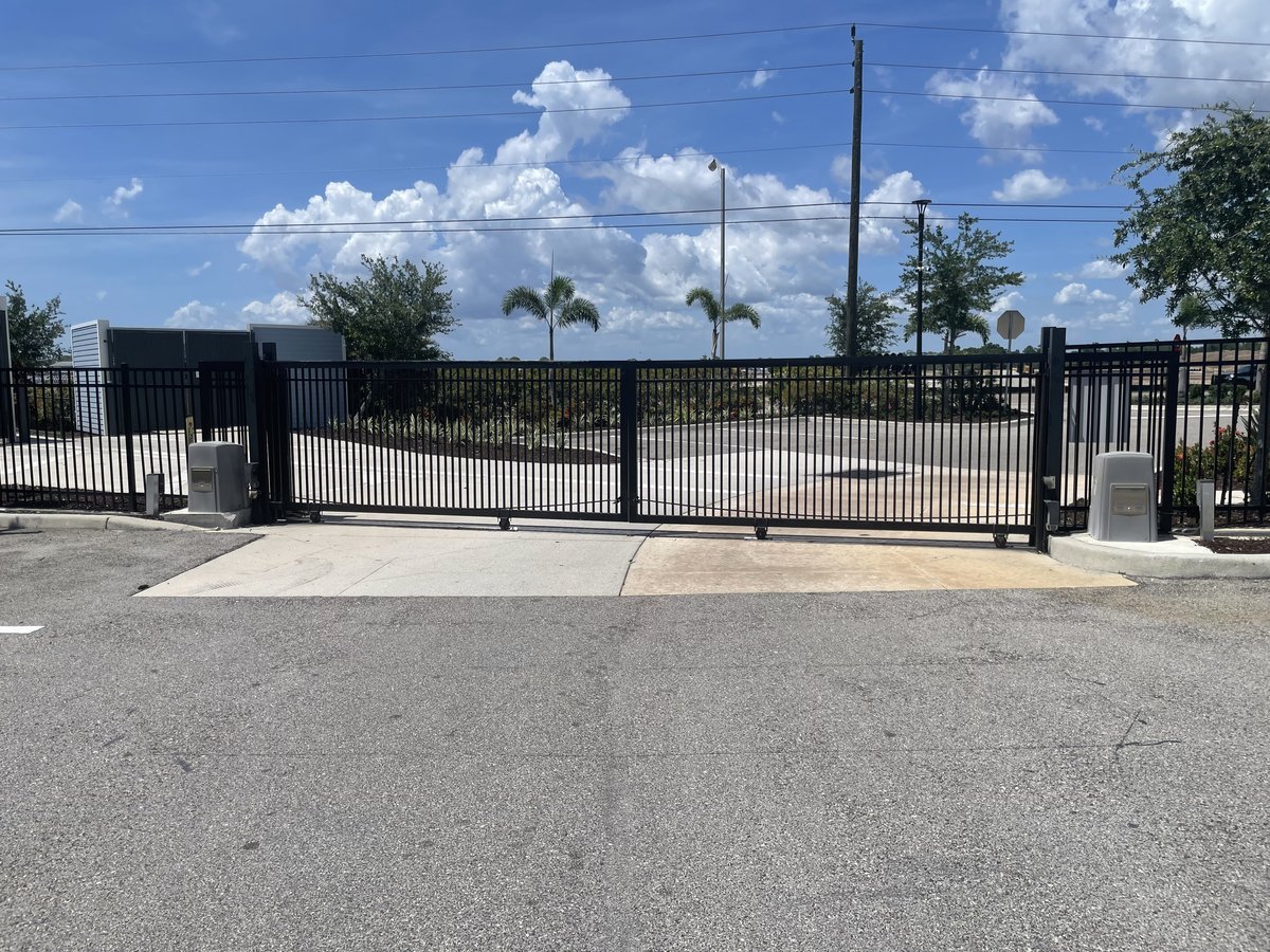 Commercial double slide gate installation